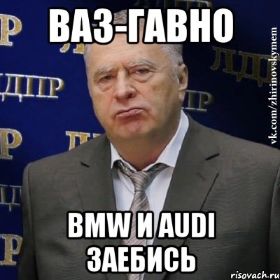 ВАЗ-гавно BMW и Audi заебись, Мем Хватит это терпеть (Жириновский)