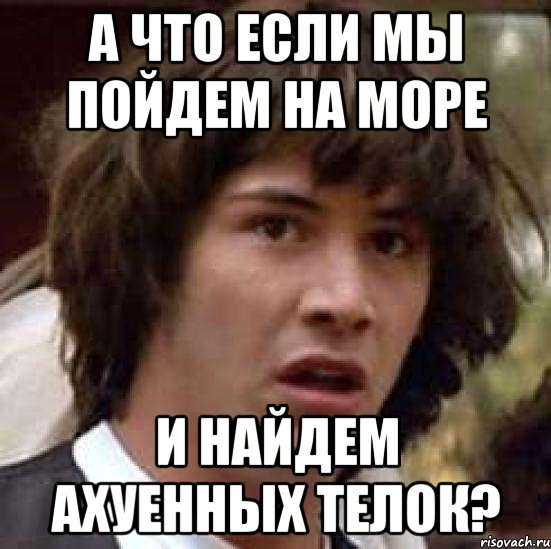 А ЧТО ЕСЛИ МЫ ПОЙДЕМ НА МОРЕ И НАЙДЕМ АХУЕННЫХ ТЕЛОК?, Мем А что если (Киану Ривз)