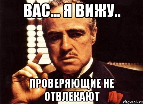 Вас... я вижу.. проверяющие не отвлекают, Мем крестный отец