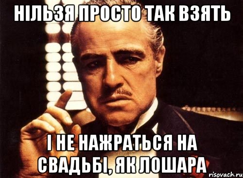 Нільзя просто так взять і не нажраться на свадьбі, як лошара, Мем крестный отец