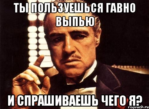 ты пользуешься гавно выпью и спрашиваешь чего я?, Мем крестный отец