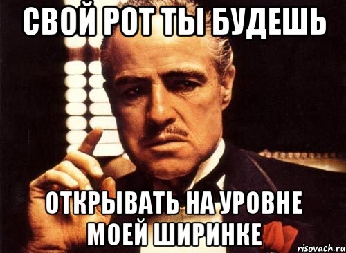 Свой рот ты будешь открывать на уровне моей ширинке, Мем крестный отец