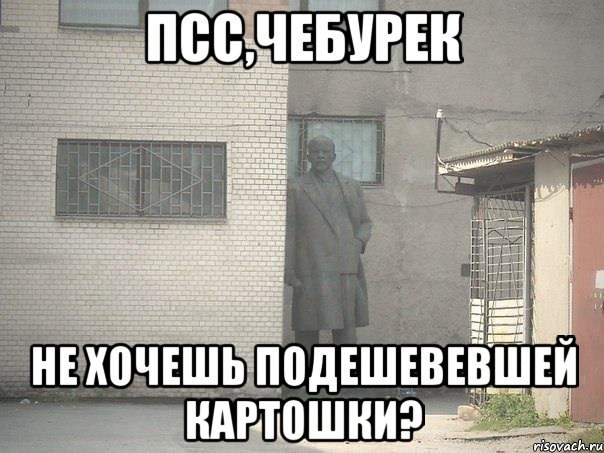 псс,чебурек не хочешь подешевевшей картошки?, Мем  Ленин за углом (пс, парень)