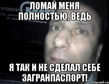 Ломай меня полностью, ведь я так и не сделал себе загранпаспорт!, Мем Ломай меня полностью