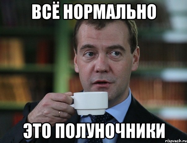 Всё нормально это полуночники, Мем Медведев спок бро