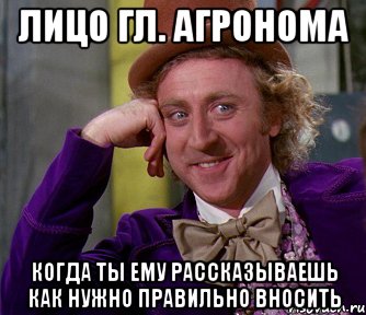 лицо гл. агронома когда ты ему рассказываешь как нужно правильно вносить, Мем мое лицо