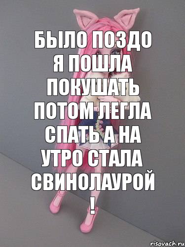 Было поздо я пошла покушать потом легла спать а на утро стала свинолаурой !, Комикс монстер хай новая ученица