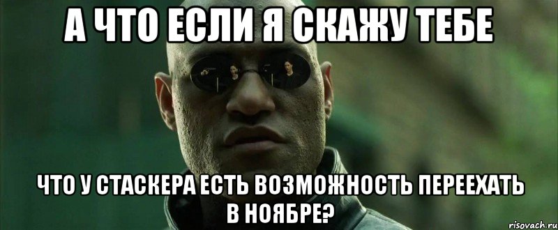 а что если я скажу тебе что у Стаскера есть возможность переехать в ноябре?