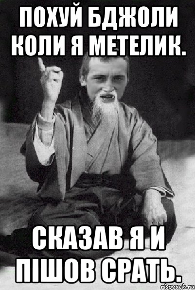 Похуй бджоли коли я метелик. Сказав я и пішов срать.