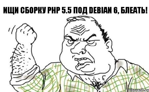 Ищи сборку PHP 5.5 под Debian 6, блеать!, Комикс Мужик блеать