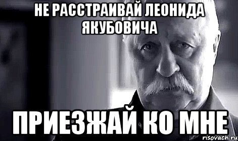 Не расстраивай Леонида Якубовича Приезжай ко мне, Мем Не огорчай Леонида Аркадьевича