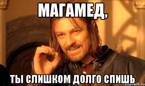 МАГАМЕД, ТЫ СЛИШКОМ ДОЛГО СПИШЬ, Мем Нельзя просто так взять и (Боромир мем)