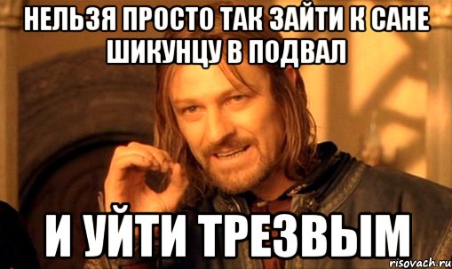 нельзя просто так зайти к сане шикунцу в подвал и уйти трезвым, Мем Нельзя просто так взять и (Боромир мем)