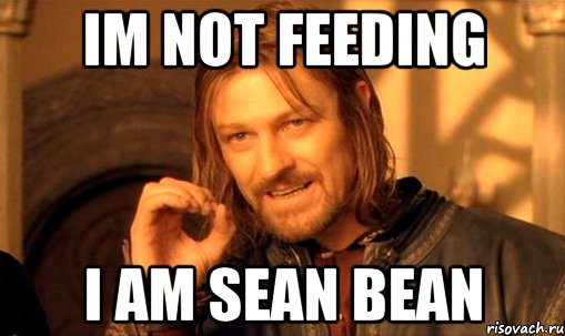 Im not feeding I Am Sean Bean, Мем Нельзя просто так взять и (Боромир мем)