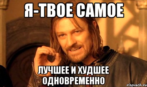 Я-ТВОЕ САМОЕ лучшее и худшее одновременно, Мем Нельзя просто так взять и (Боромир мем)