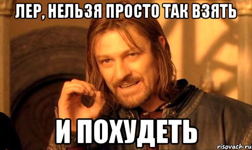 лер, нельзя просто так взять и похудеть, Мем Нельзя просто так взять и (Боромир мем)