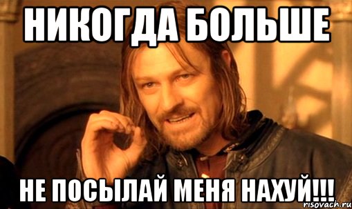 Никогда больше Не посылай меня нахуй!!!, Мем Нельзя просто так взять и (Боромир мем)