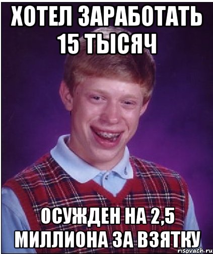 ХОТЕЛ ЗАРАБОТАТЬ 15 тысяч осужден на 2,5 миллиона за взятку, Мем Неудачник Брайан