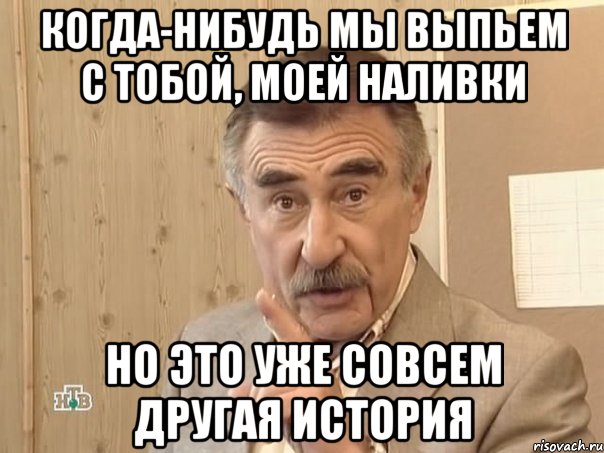 когда-нибудь мы выпьем с тобой, моей наливки но это уже совсем другая история, Мем Каневский (Но это уже совсем другая история)