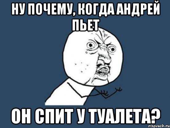 Ну почему, когда Андрей пьет он спит у туалета?, Мем Ну почему