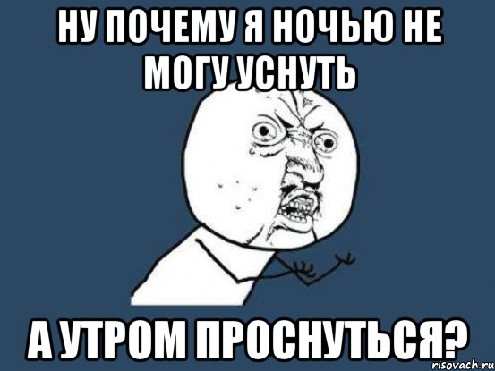 Ну почему я ночью не могу уснуть а утром проснуться?, Мем Ну почему