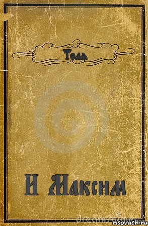 Толя И Максим, Комикс обложка книги