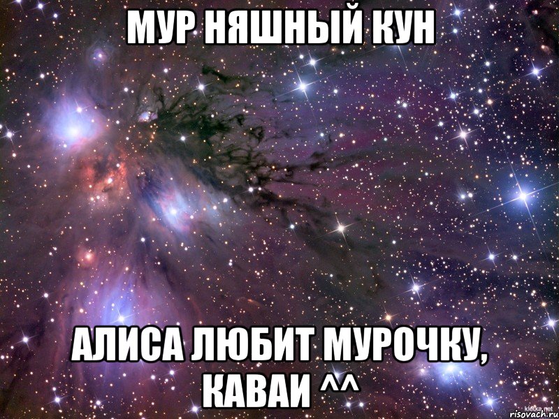 МУР НЯШНЫЙ КУН АЛИСА ЛЮБИТ МУРОЧКУ, КАВАИ ^^, Мем Космос