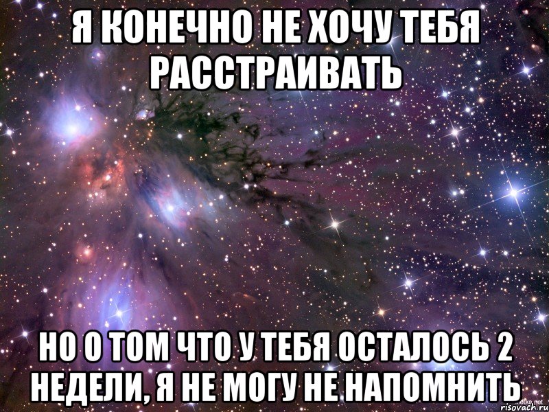 Я КОНЕЧНО НЕ ХОЧУ ТЕБЯ РАССТРАИВАТЬ НО О ТОМ ЧТО У ТЕБЯ ОСТАЛОСЬ 2 НЕДЕЛИ, Я НЕ МОГУ НЕ НАПОМНИТЬ, Мем Космос