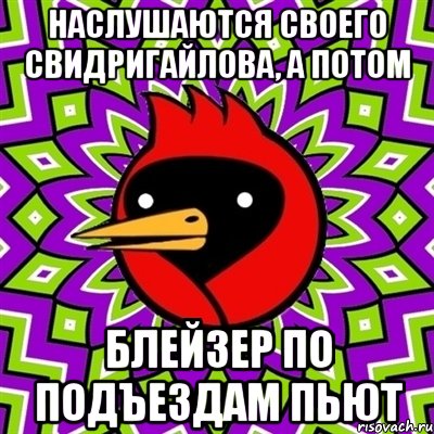 Наслушаются своего Свидригайлова, а потом БЛЕЙЗЕР ПО ПОДЪЕЗДАМ ПЬЮТ, Мем Омская птица