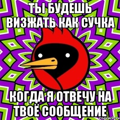 Ты будешь визжать как сучка Когда я отвечу на твоё сообщение, Мем Омская птица