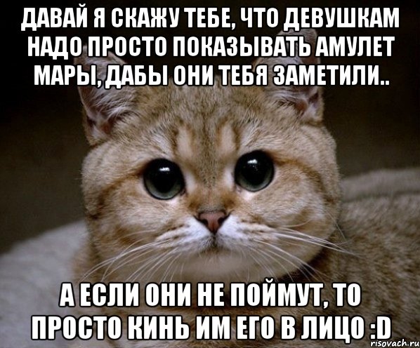 Давай я скажу тебе, что девушкам надо просто показывать амулет Мары, дабы они тебя заметили.. А если они не поймут, то просто кинь им его в лицо :D, Мем Пидрила Ебаная