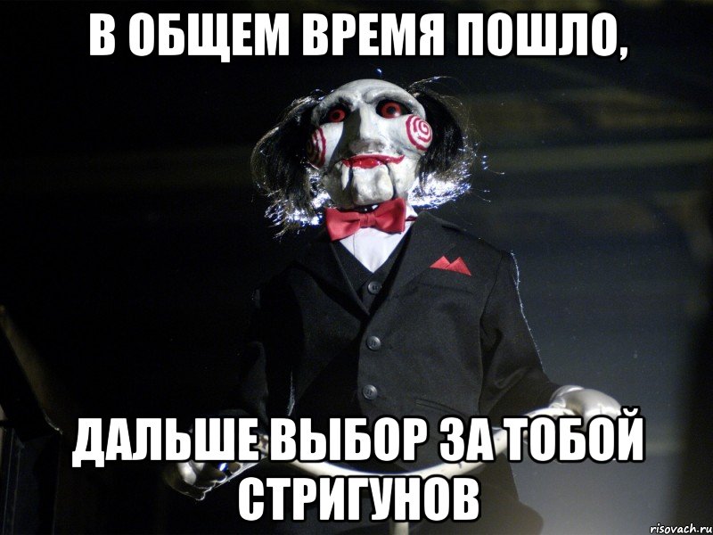 В общем время пошло, Дальше выбор за тобой стригунов, Мем Пила