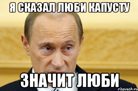 Я сказал люби капусту значит люби, Мем путин