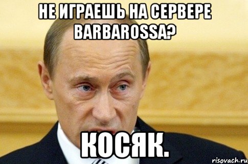 Не играешь на сервере BARBAROSSA? Косяк., Мем путин