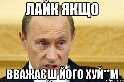 лайк якщо вважаєш його хуй**м, Мем путин