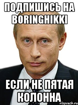 Подпишись на boringhikki Если не пятая колонна, Мем Путин