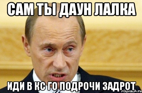 сам ты даун лалка иди в кс го подрочи задрот, Мем путин