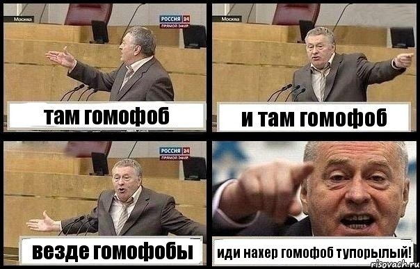 там гомофоб и там гомофоб везде гомофобы иди нахер гомофоб тупорылый!, Комикс с Жириновским