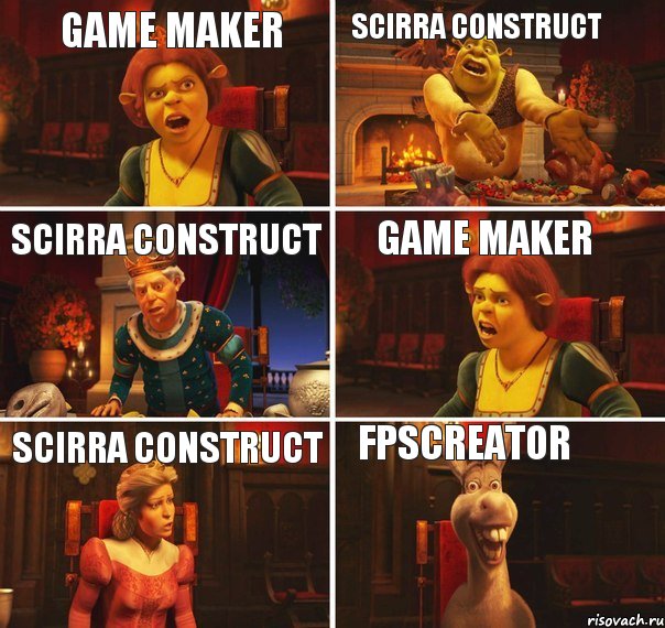 Game Maker Scirra Construct Scirra Construct Game Maker Scirra Construct FPScreator, Комикс  Шрек Фиона Гарольд Осел