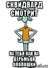 Сквидвард смотрит На тебя как на дерьмьцо ололошки, Мем Сквидвард в полный рост