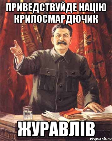 приведствуйде націю крилосмардючик журавлів, Мем  сталин цветной