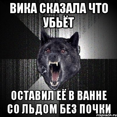 Вика сказала что убьёт Оставил её в ванне со льдом без почки, Мем Сумасшедший волк