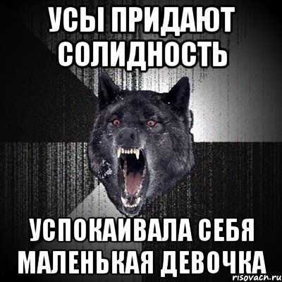 усы придают солидность успокаивала себя маленькая девочка, Мем Сумасшедший волк