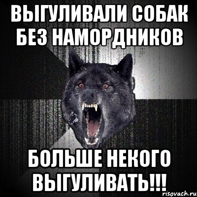 Выгуливали собак без намордников Больше некого выгуливать!!!, Мем Сумасшедший волк