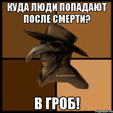 Куда люди попадают после смерти? В гроб!, Мем  Чума