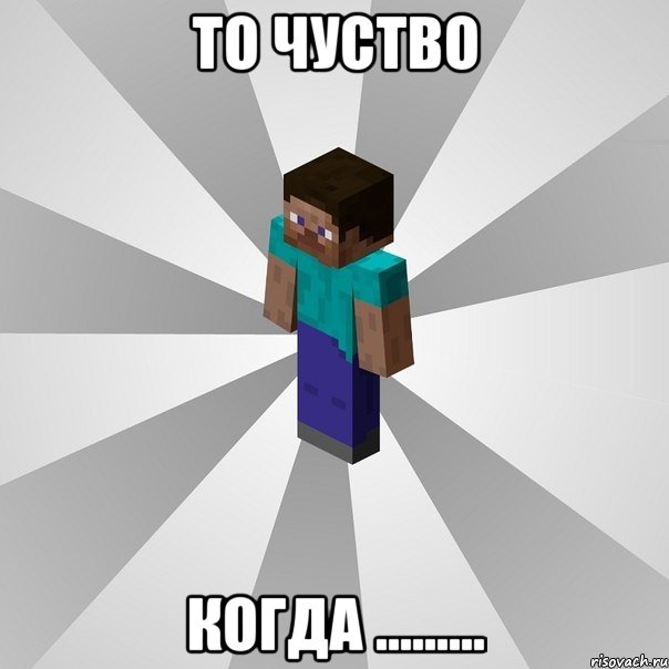 то чуство когда ........., Мем Типичный игрок Minecraft