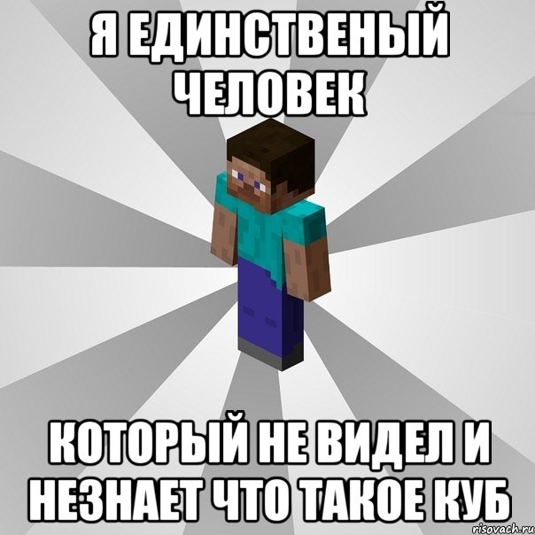 я единственый человек который не видел и незнает что такое куб, Мем Типичный игрок Minecraft