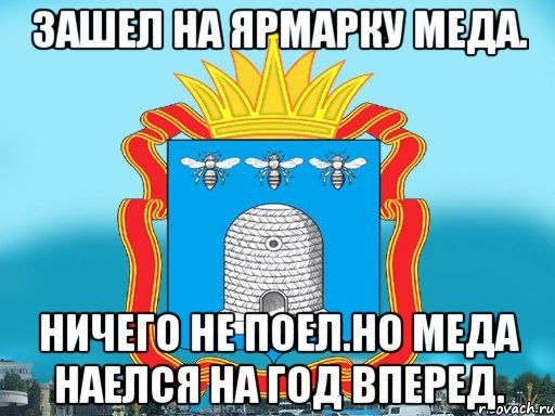 Зашел на ярмарку меда. Ничего не поел.Но меда наелся на год вперед., Мем Типичный Тамбов