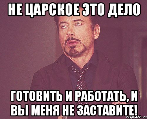 Не царское это дело готовить и работать, и вы меня не заставите!, Мем твое выражение лица