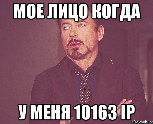 мое лицо когда у меня 10163 IP, Мем твое выражение лица